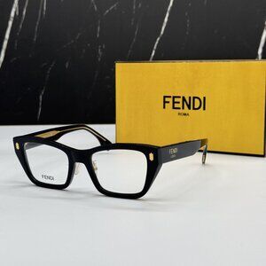 NEW FENDI BLACK WOMEN EYEGLASSES FENDI FE50118F OO1